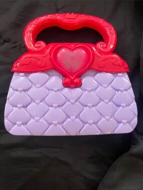 Toymazing Kids Heart Quilted Play Purse in Purple and Pink (light up)
